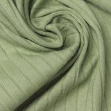 Polyester Cotton Stretch Rib Knit Fabric, 180 gsm, 165 cm — Green — photo 3