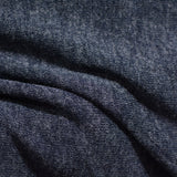 Dark Blue Heathered-Marl Jersey Knit, Poly-Viscose — photo 3