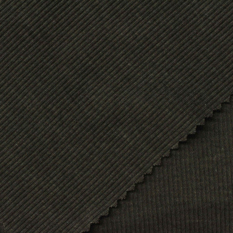 Dark Olive Marl Rib Knit, Poly-Cotton