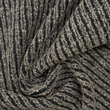 Black Textured-Stripe Interlock Knit, Poly-Viscose — photo 3