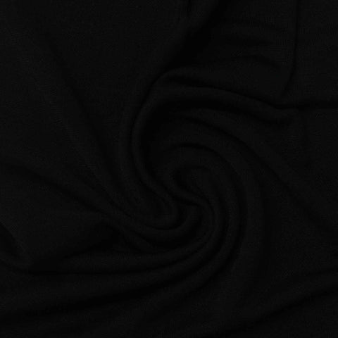 100% Viscose Interlock Knit Fabric, 230 gsm, 160 cm — Black