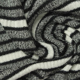 Black Horizontal-Stripe Rib Knit, Viscose-Poly — photo 3