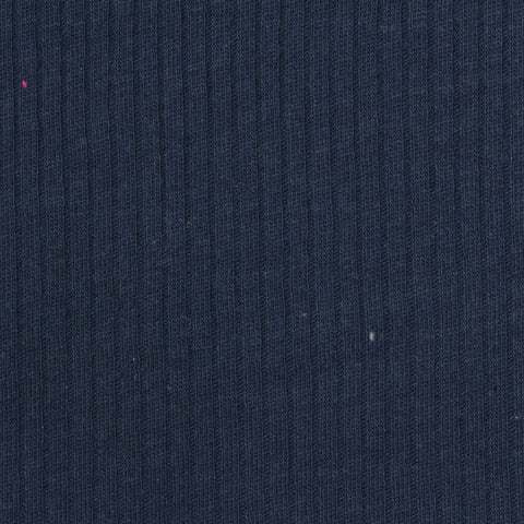 Cotton Polyester Rib Knit Fabric, 175 gsm — Navy