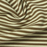 Brown Horizontal-Stripe Interlock Knit, Cotton-Poly — photo 3