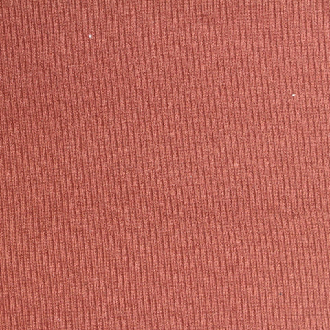Cotton Polyester Stretch Rib Knit Fabric, 370 gsm, 120 cm — Orange