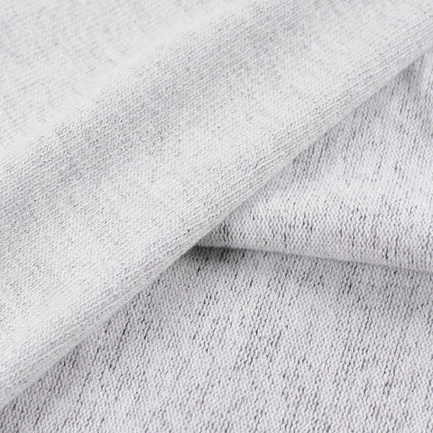 Light Grey Marl Chunky Knit, Poly-Cotton, 380 gsm
