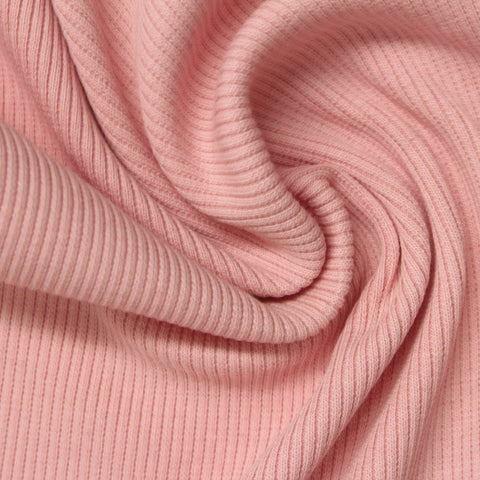 Cotton Polyester Stretch Knit Fabric, 380 gsm, 128 cm — Pink