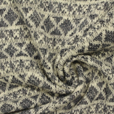 Cream Geometric-Diamond Chunky Knit, Poly-Cotton