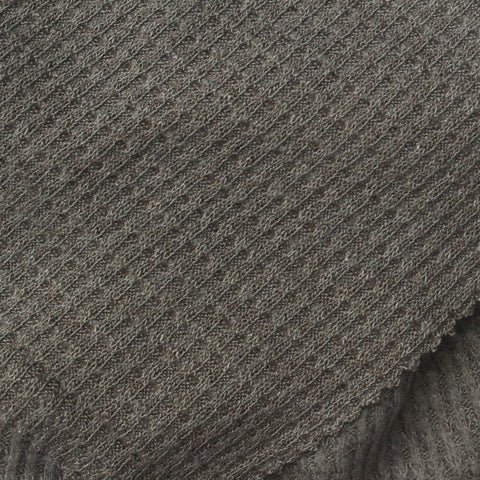 Viscose Polyester Stretch Waffle Knit Fabric, 191 gsm, 186 cm — Grey