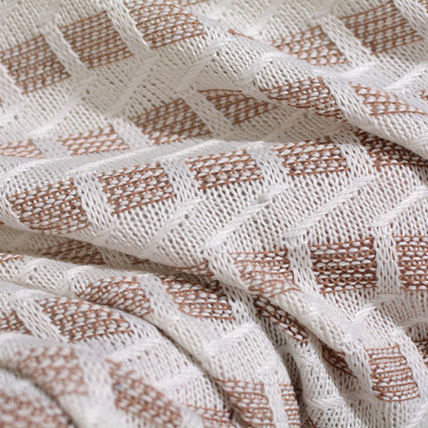 White Geometric-Square Jacquard, Polyester