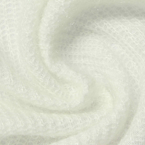 100% Polyester Rib Knit Fabric, 225 gsm, 155 cm — White