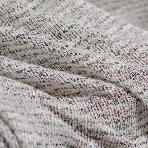 Dark Grey Horizontal-Stripe Knit, Cotton-Poly