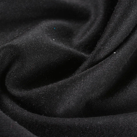 Polyester Stretch Interlock Knit Fabric, 299 gsm — Black