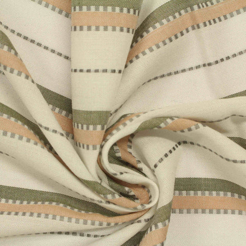 Cream Horizontal-Stripe Woven, Viscose