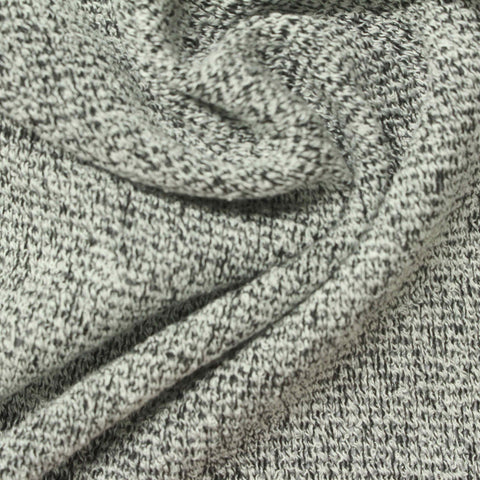 Grey Heather Jersey Knit, Viscose-Poly, 230 gsm
