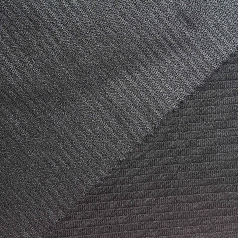 Polyester Viscose Stretch Knit Fabric, 330 gsm, 160 cm — Black