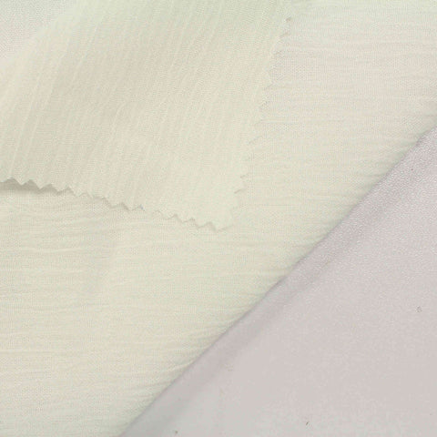 100% Viscose Crepe Fabric, 123 gsm, 120 cm — White