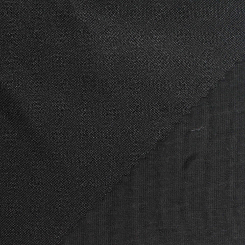 Polyester Cotton Stretch Scuba Knit Fabric, 380 gsm, 160 cm — Black