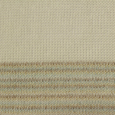 Cream Horizontal-Stripe Chunky Knit, 152 gsm
