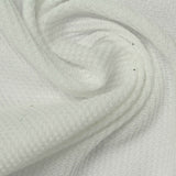 Polyester Cotton Waffle Knit Fabric, 96 gsm, 153 cm — White — photo 3
