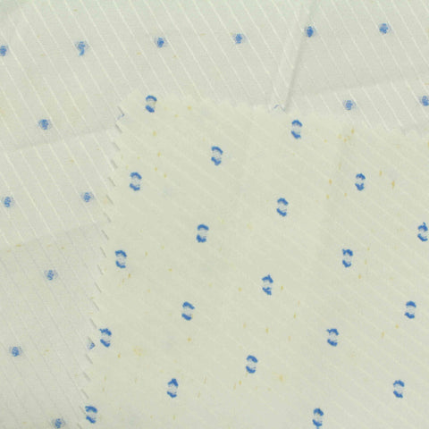 Blue Dots Jacquard, Poly-Cotton