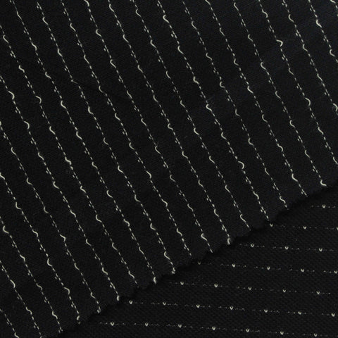 Jacquard 100% Cotton Piqué Knit Fabric, 185 gsm, 170 cm — Black