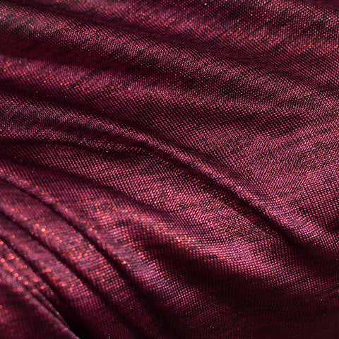 Dark Red Fine-Marl Jersey Knit, Polyester