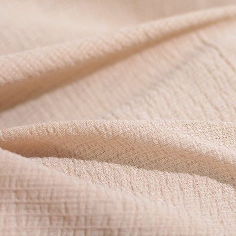 Slub 100% Polyester Knit Fabric, 140 gsm, 143 cm — Beige