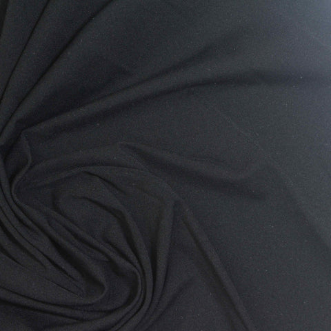 Nylon Stretch Jersey Knit Fabric, 100 gsm, 145 cm — Black