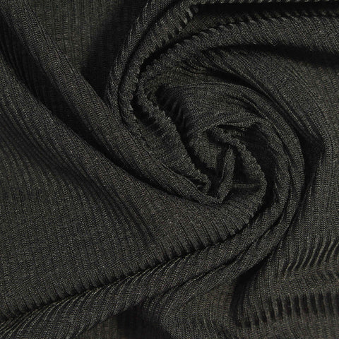Polyester Stretch Rib Knit Fabric, 160 gsm, 165 cm — Grey