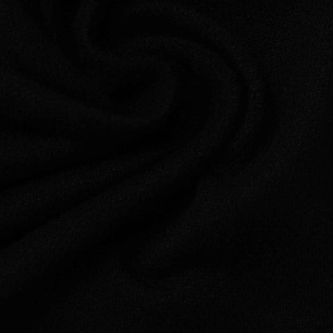 Brushed Polyester Viscose Stretch Interlock Knit Fabric, 196 gsm, 155 cm — Black