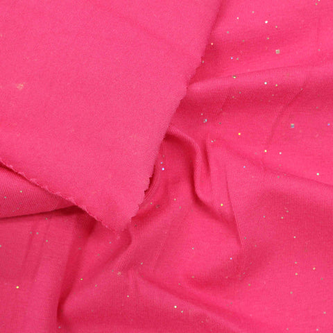 Pink Glitter-Dot Jersey Knit, Cotton, 191 gsm