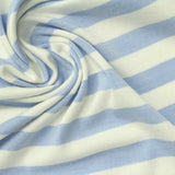 Light Blue Horizontal-Stripe Jersey Knit, Viscose — photo 3