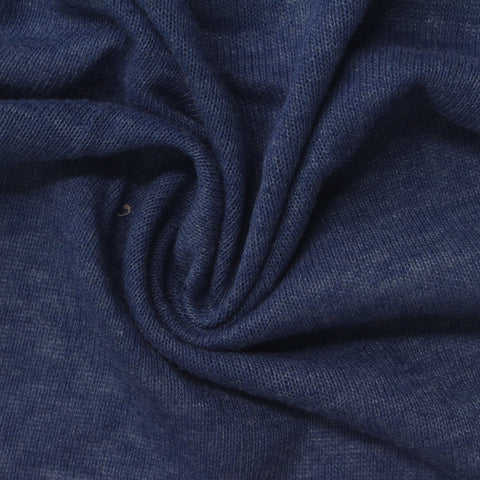Blue Marl Jersey Knit, Cotton-Poly, 125 gsm, 170 cm