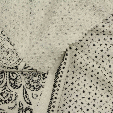 Black Geometric Jacquard, Viscose