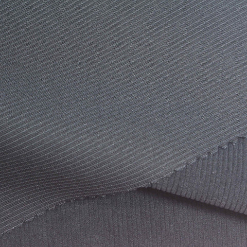 Black Textured Knit Corduroy, Polyester