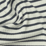 Dark Grey Stripes Rib Knit, Cotton — photo 3