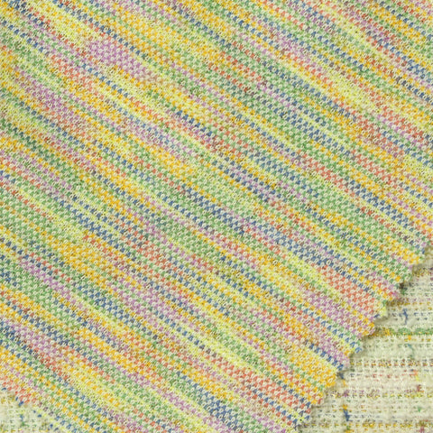 Yellow Subtle-Plaid Bouclé, Poly-Cotton