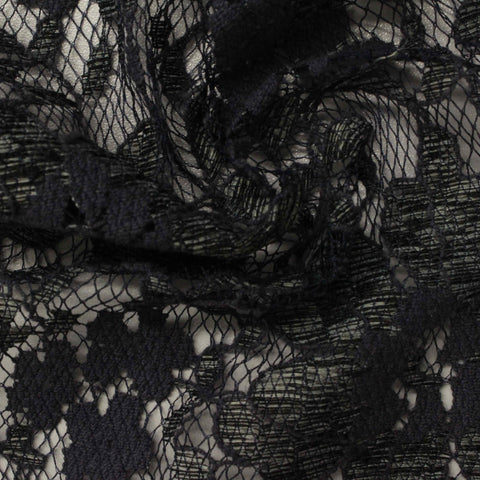 Black Floral Lace, Cotton, ref EF-201793