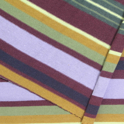 Purple Horizontal-Stripe Jersey Knit, Cotton