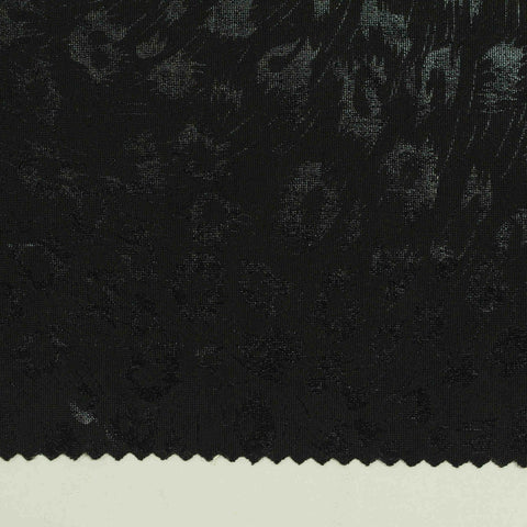 Jacquard Polyester Stretch Knit Fabric, 183 gsm, 147 cm — Black