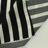Black Vertical-Stripe Chiffon, Polyester — photo 3