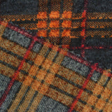 Orange Plaid Chunky Knit, Polyester — photo 3
