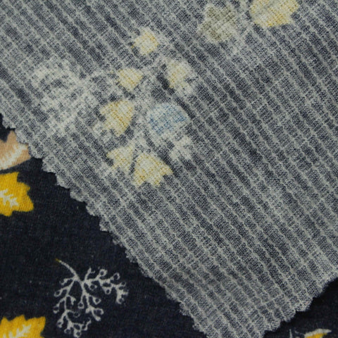 Yellow Leaves Crepe, Cotton-Poly