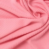Brushed Polyester Stretch Rib Knit Fabric, 200 gsm, 180 cm — Pink — photo 3