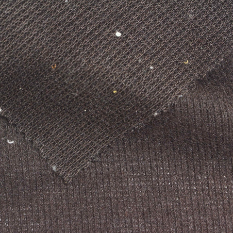 Dark Brown Marl Rib Knit, Poly-Acrylic