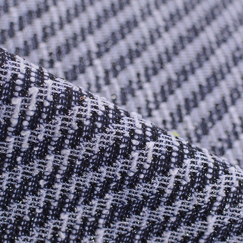 Black Houndstooth Jacquard, Poly-Cotton, 207 gsm