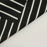 Black Horizontal-Stripe Ponte Knit, Polyester — photo 3