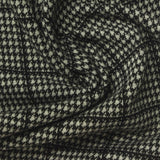 Black Houndstooth Interlock Knit, Polyester — photo 3