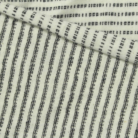 Dark Grey Lines Jersey Knit, Cotton